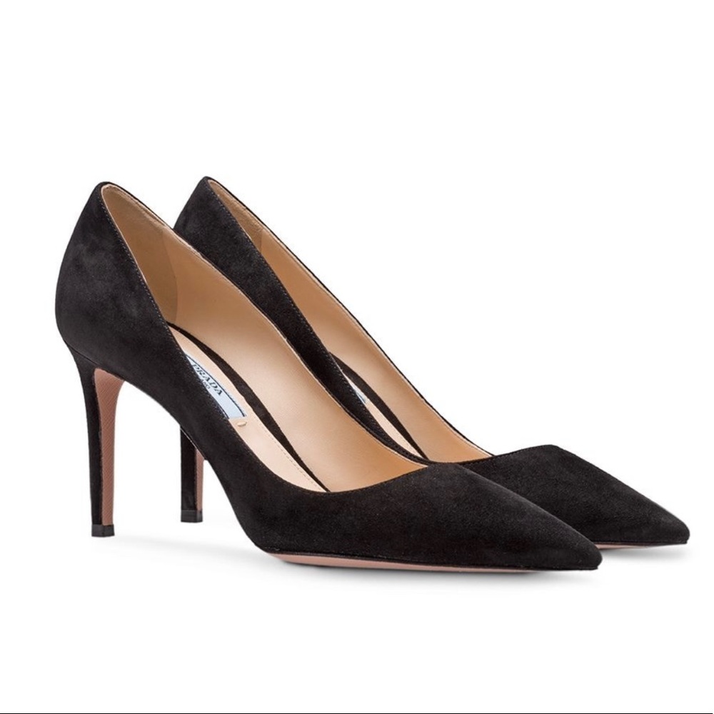 Prada suede black pumps